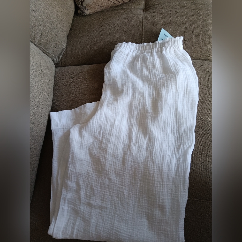Whute Gauzy Wide Leg Pants NWT